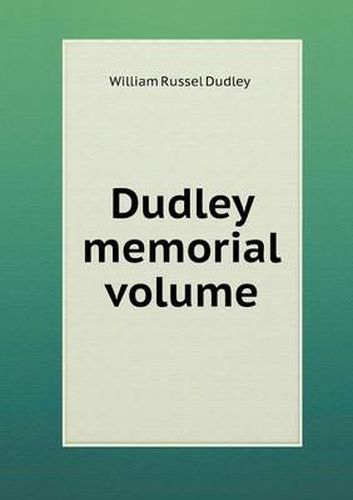 Cover image for Dudley memorial volume