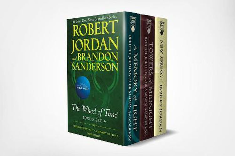 Cover image for Wheel of Time Premium Boxed Set V: Book 13: Towers of Midnight, Book 14: A Memory of Light, Prequel: New Spring