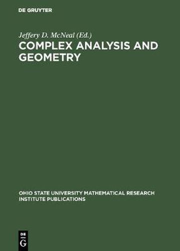 Cover image for Complex Analysis and Geometry: Proceedings of a Conference at The Ohio State University, June 3-6, 1999