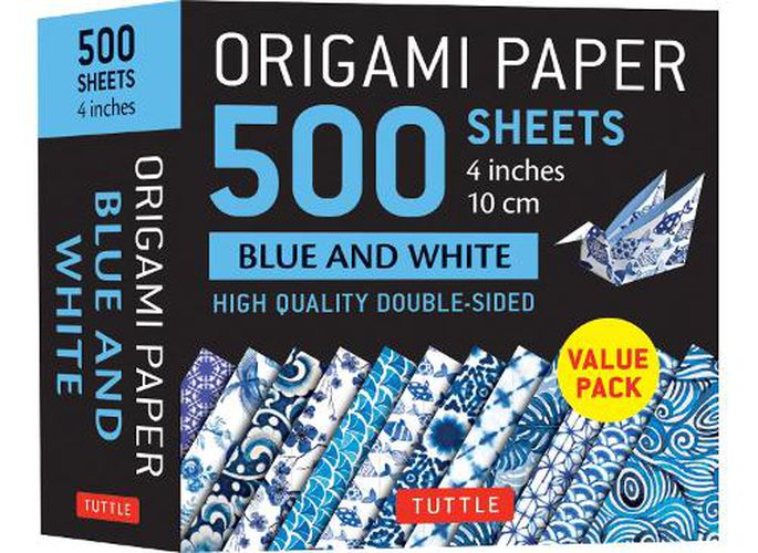 Origami Paper 500 sheets Blue and White 4  (10cm): Tuttle Origami Paper: High Quality Double-Sided Origami Sheets Printed with 12 Different Designs
