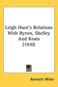 Cover image for Leigh Hunt's Relations with Byron, Shelley and Keats (1910)