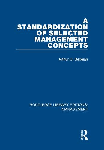 Cover image for A Standardization of Selected Management Concepts