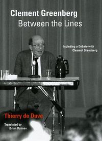 Cover image for Clement Greenberg Between the Lines: Including a Debate with Clement Greenberg