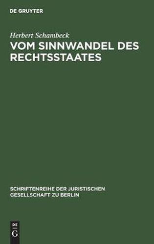 Cover image for Vom Sinnwandel des Rechtsstaates