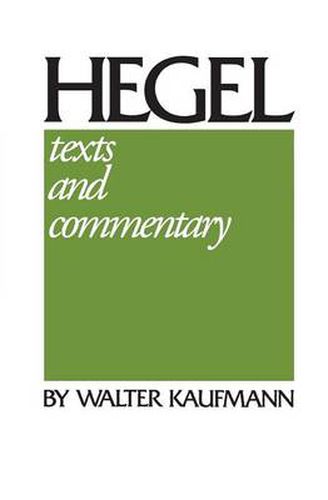 Cover image for Hegel: Texts and Commentary