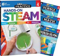 Cover image for 180 Days (TM): STEAM, Science, Math, & Problem Solving Grade 4: 4-Book Set