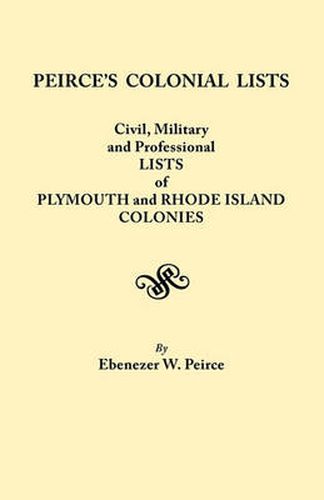 Cover image for Peirce's Colonial Lists