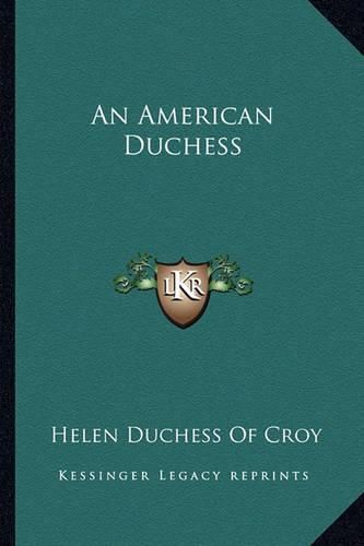 Cover image for An American Duchess