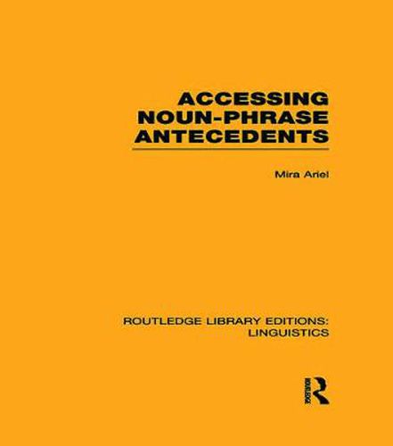 Cover image for Accessing Noun-Phrase Antecedents