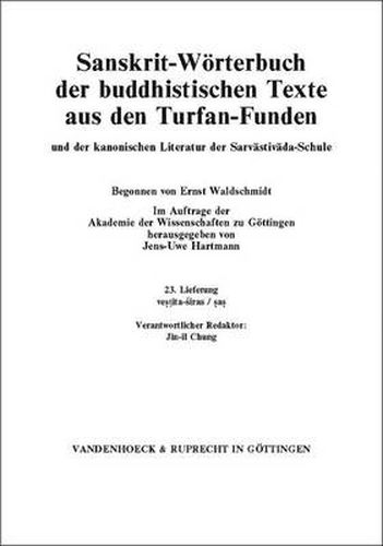 Cover image for Sanskrit-WArterbuch der buddhistischen Texte aus den Turfan-Funden. Lieferung 23: vestita-siras/sas