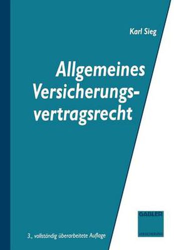 Cover image for Allgemeines Versicherungsvertragsrecht