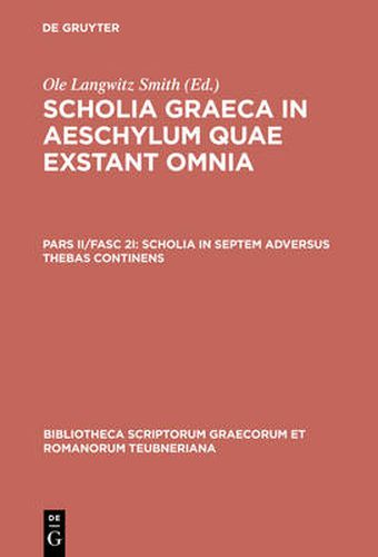 Cover image for Scholia Graeca in Aeschylum Q CB