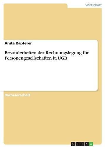 Cover image for Besonderheiten Der Rechnungslegung F r Personengesellschaften Lt. Ugb