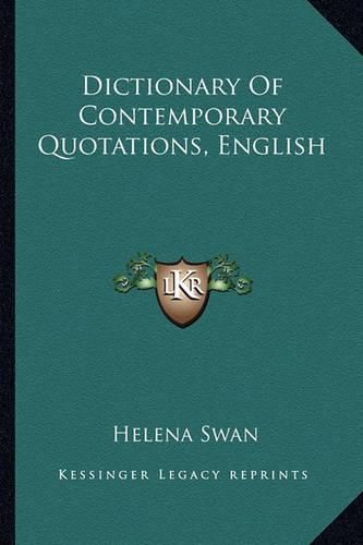 Cover image for Dictionary of Contemporary Quotations, English