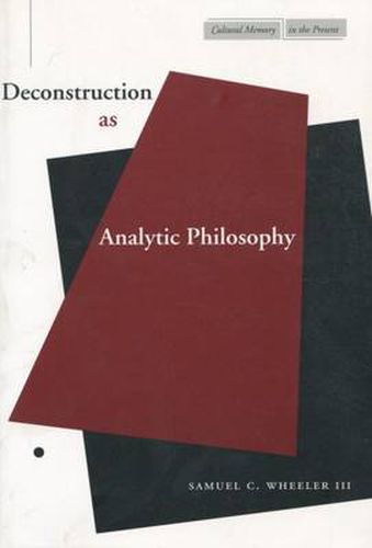 Cover image for Deconstruction as Analytic Philosophy