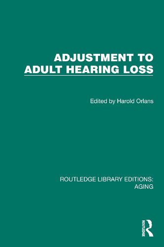 Cover image for Adjustment to Adult Hearing Loss