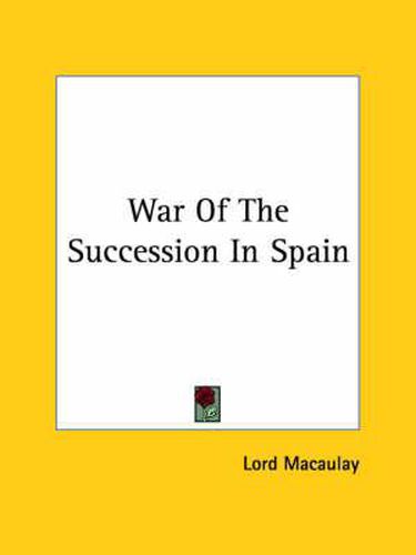 Cover image for War of the Succession in Spain