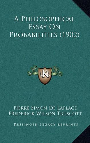 Cover image for A Philosophical Essay on Probabilities (1902)