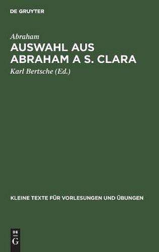 Cover image for Auswahl aus Abraham a S. Clara