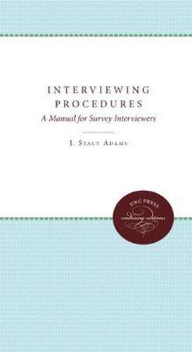 Cover image for Interviewing Procedures: A Manual for Survey Interviewers