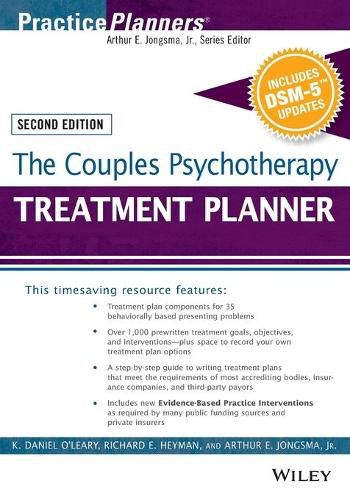 Cover image for The Couples Psychotherapy Treatment Planner, with DSM-5 Updates, 2e