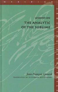 Cover image for Lessons on the Analytic of the Sublime
