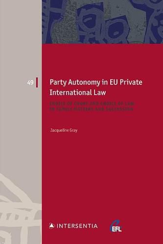 Cover image for Party Autonomy in EU Private International Law: Choice of Court and Choice of Law in Family Matters and Succession