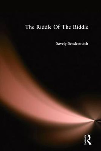 Cover image for Riddle Of The Riddle: A Study of the Folk Riddle's Figurative Nature