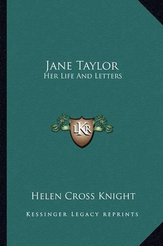 Cover image for Jane Taylor: Her Life and Letters