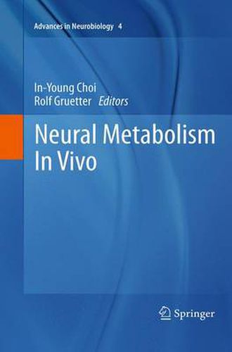 Cover image for Neural Metabolism In Vivo