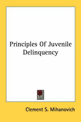 Cover image for Principles of Juvenile Delinquency