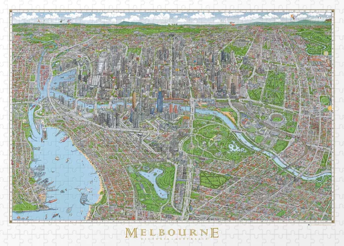 Cover image for Jigsaw Puzzle: Melbourne Map (1000 pieces)
