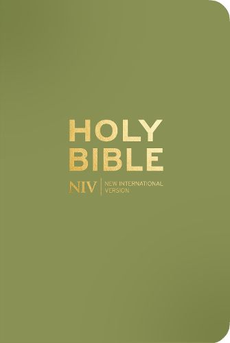 Cover image for NIV Pocket Olive Green Bible with Gold Zip
