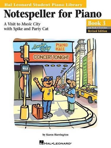 Cover image for Notespeller for Piano, Book 3: A Visit to Music City with Spike and Party Cat