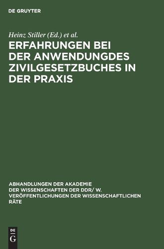 Cover image for Erfahrungen bei der Anwendungdes Zıvilgesetzbuches in der Praxis