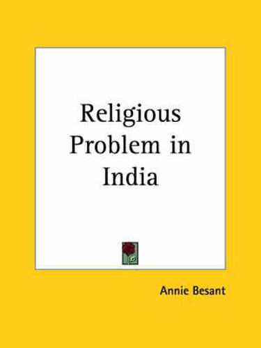 Cover image for Religious Problem in India (1902)