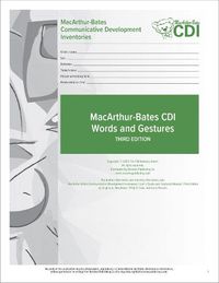 Cover image for MacArthur-Bates Communicative Development Inventories (CDI) Words and Gestures Forms