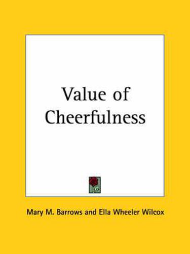 Cover image for Value of Cheerfulness (1904)