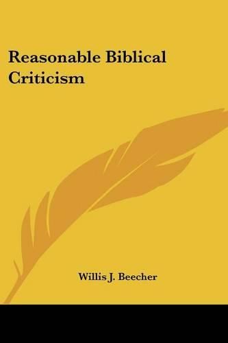 Cover image for Reasonable Biblical Criticism