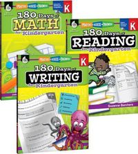 Cover image for 180 Days of Reading, Writing and Math for Kindergarten 3-Book Set