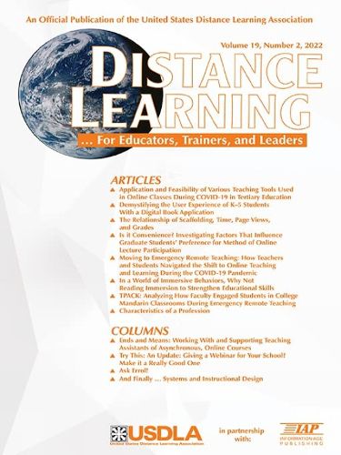 Cover image for Distance Learning Vol 19 Issue 2