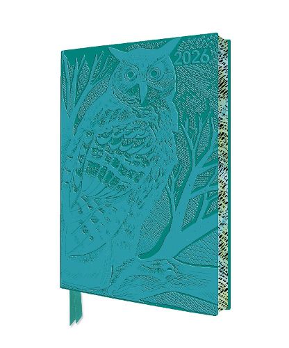 Cover image for Angela Harding: Long Eared Owl 2026 Artisan Art Vegan Leather Diary Planner - Page to View with Notes