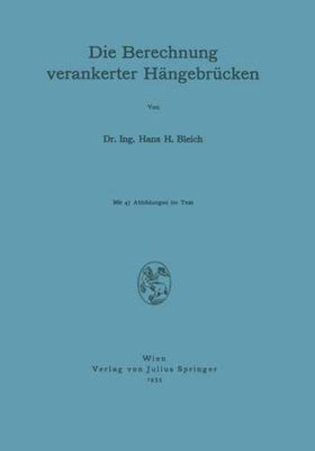 Cover image for Die Berechnung Verankerter Hangebrucken