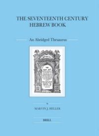 Cover image for The Seventeenth Century Hebrew Book (2 vols.): An Abridged Thesaurus