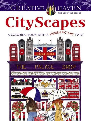 Cover image for Creative Haven CityScapes: A Coloring Book with a Hidden Picture Twist