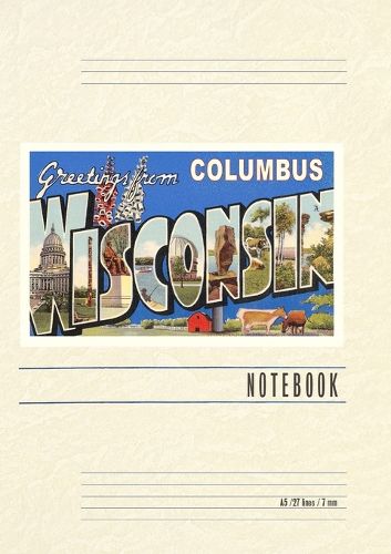 Cover image for Vintage Lined Notebook Greetings from Columbus, Wisconsin