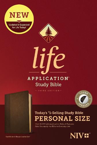 Cover image for NIV Life Application Study Bible, Third Edition, Personal Size (Leatherlike, Dark Brown/Brown, Indexed)