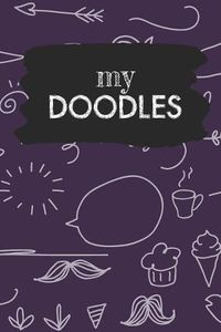Cover image for My Doodles: Deep Purple Sketchbook for Doodling - 6 x 9 size with 110 dot grid blankpages for sketching