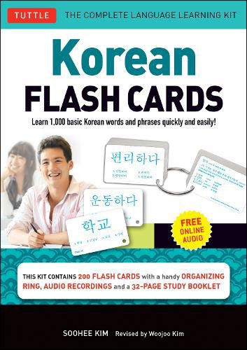 Korean Flash Cards Kit: Learn 1,000 Basic Korean Words and Phrases Quickly and Easily! (Hangul & Romanized Forms) Downloadable Audio Included