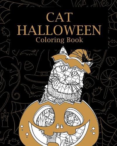 Cover image for Cat Halloween Coloring Book